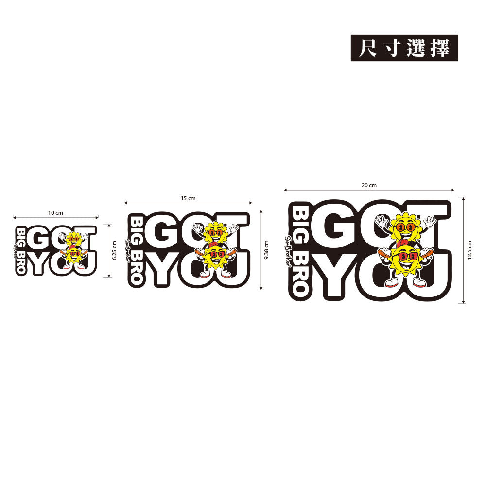 大哥挺你 BIG BRO GOT YOU 日日兄弟 車貼