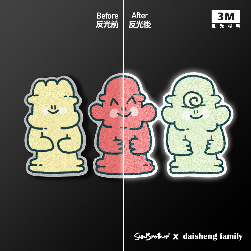 三色小精靈/戴生家族/車貼、貼紙、軟磁 SunBrother孫氏兄弟