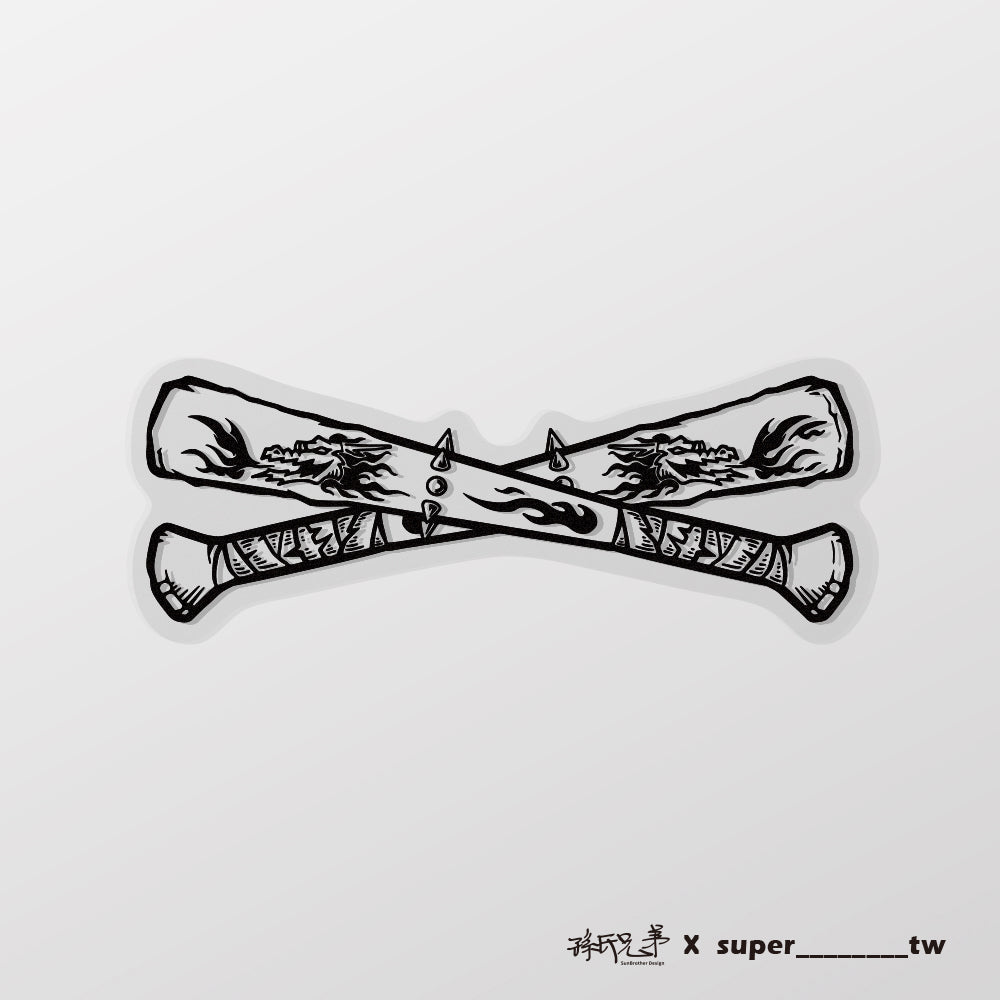 鐵人棒球棍/Super_TW/車貼、貼紙、軟磁 SunBrother孫氏兄弟