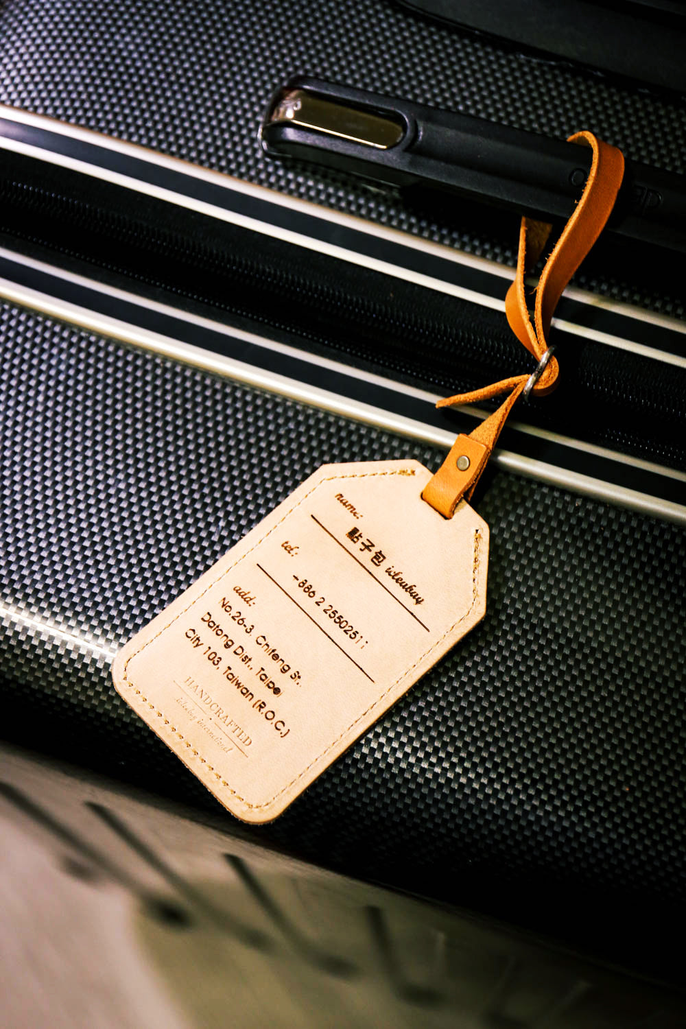 皮革雙面行李吊牌 點子包 icleaXbag