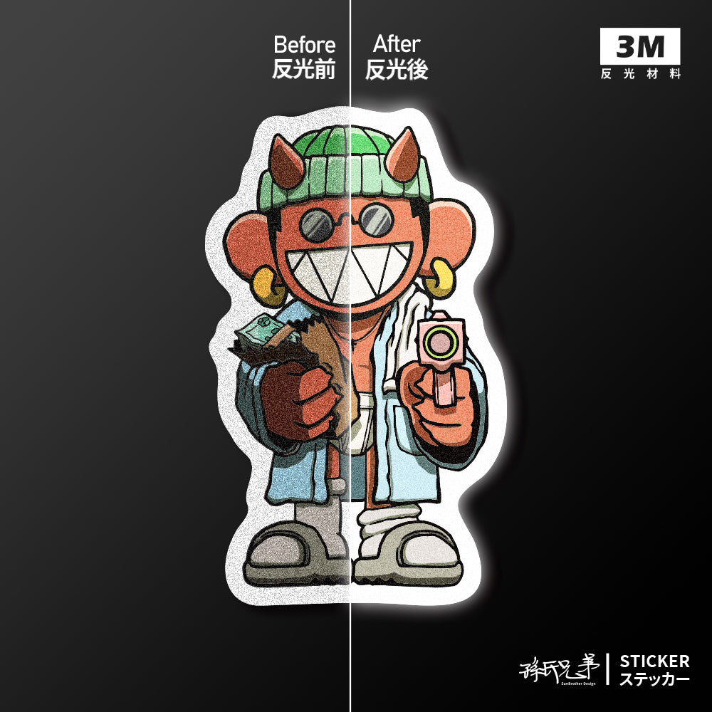 暴富赤鬼/Super_TW/車貼、貼紙、軟磁 SunBrother孫氏兄弟